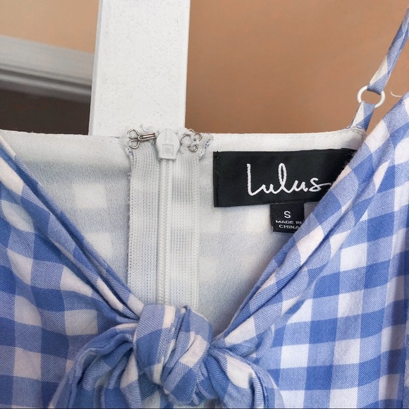 SOLD Lulus St. Helena Gingham Tie-Front Dress - Picture 9 of 11